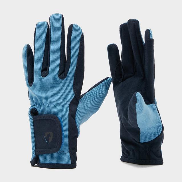 Blue Hy Hy5 Childs Everyday Two Tone Riding Gloves Navy/Sky image 1