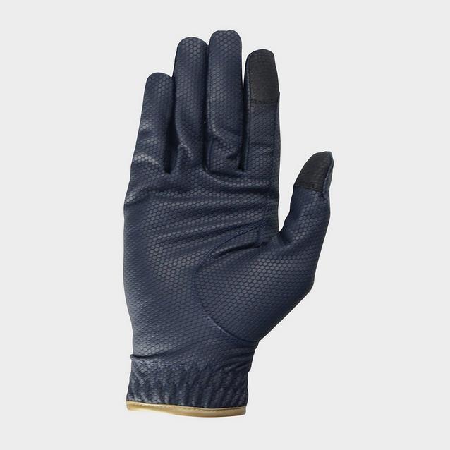 Blue Hy Hy5 Cottenham Adults Elite Riding Glove Navy/Gold image 1