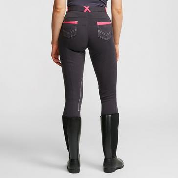 Grey Hy HyPERFORMANCE Womens Diesel Knee Patch Jodhpurs Charcoal/Pink