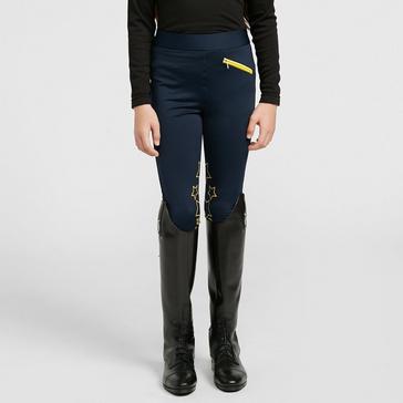 Blue Hy HyPERFORMANCE Childs Stella Riding Tights Navy/Yellow