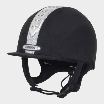 Black Champion Junior X-Air Dazzle Plus Riding Hat Black/Silver