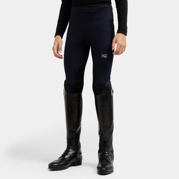 Blue Horseware Kids Riding Tights Navy