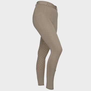 Beige Aubrion Womens Albany Full Seat Riding Tights Beige