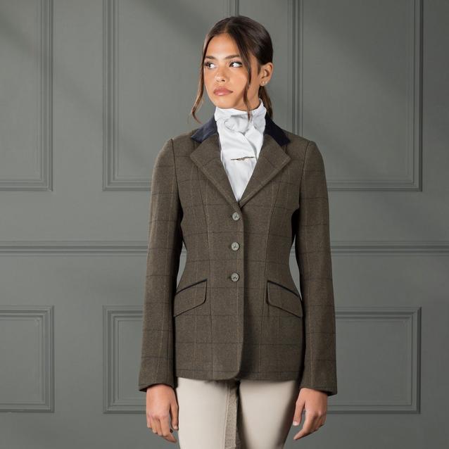 Checked tweed blazer womens hotsell