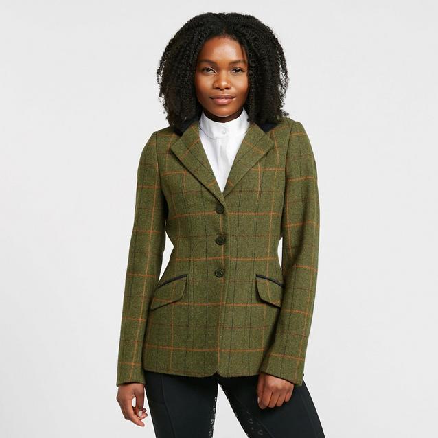 Green Aubrion Womens Saratoga Tweed Jacket Red/Yellow/Blue Check image 1