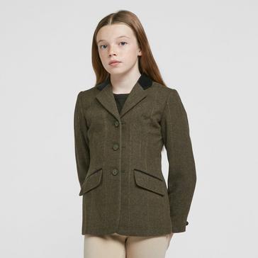 Green Aubrion Childs Saratoga Tweed Jacket Green Check