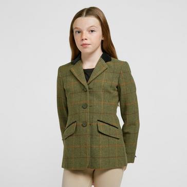 Green Aubrion Childs Saratoga Tweed Jacket Red/Yellow/Blue Check