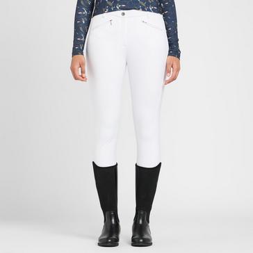 White Aubrion Womens Thompson Knee Patch Breeches White