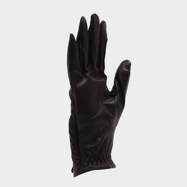 Black Aubrion Leather Riding Gloves Black