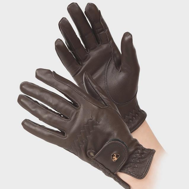 Brown Aubrion Child Leather Riding Gloves Brown image 1