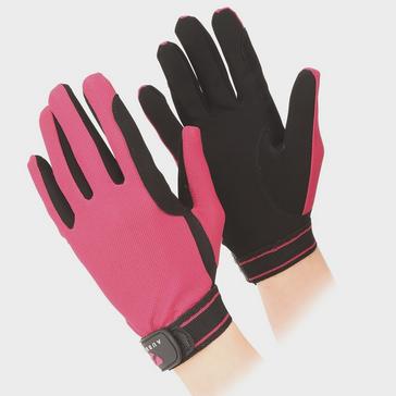 Pink Aubrion Mesh Riding Gloves Raspberry