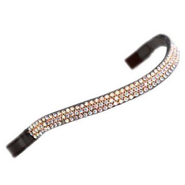 Brown Velociti GARA Wide Diamante Browband Havana/Peach