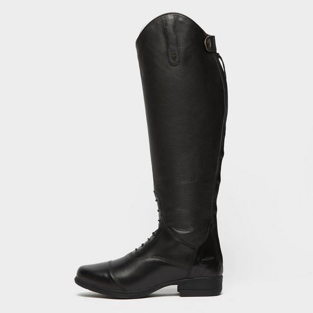 Black Moretta Womens Gianna Leather Field Riding Boots Black image 1