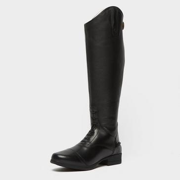 Black Moretta Womens Gianna Leather Field Riding Boots Black