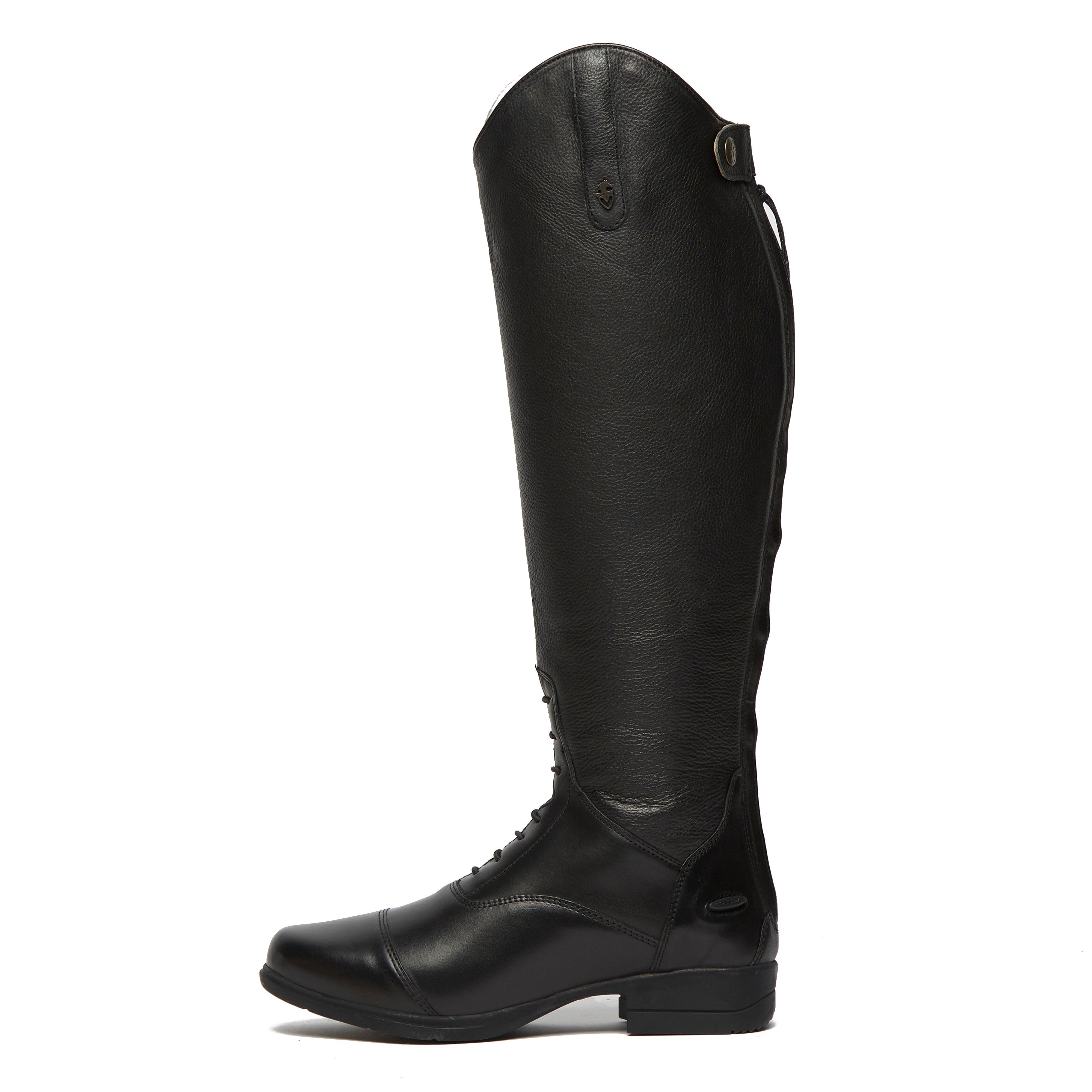 Womens Gianna Leather Field Riding Boots Black