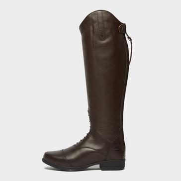 Brown Moretta Womens Gianna Leather Field Riding Boots Brown