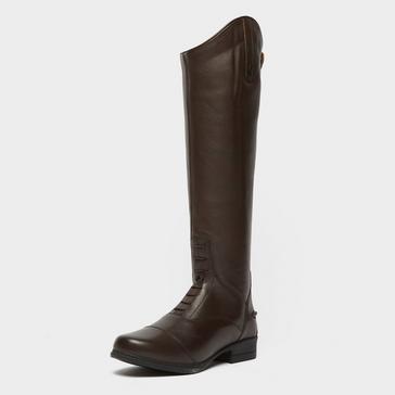 Brown Moretta Womens Gianna Leather Field Riding Boots Brown