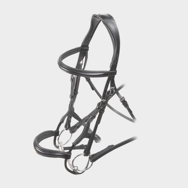 Black VELOCITI Rolled Padded Cavesson Bridle Black image 1