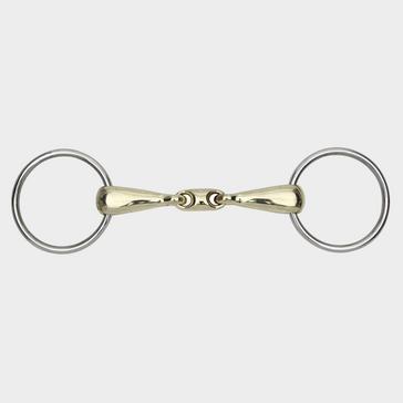 Brown Shires Brass Alloy Training Bit Loose Ring Snaffle 14mm Mouthpiece