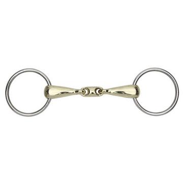 Brown Shires Brass Alloy Training Bit Loose Ring Snaffle 14mm Mouthpiece