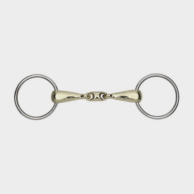 Brown Shires Brass Alloy Training Bit Loose Ring Snaffle 18mm Mouthpiece image 1