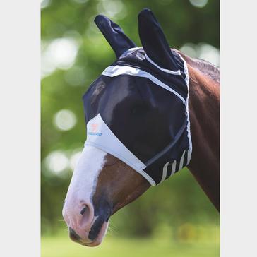 Black Shires FlyGuard Pro Fine Mesh Fly Mask with Ears Black