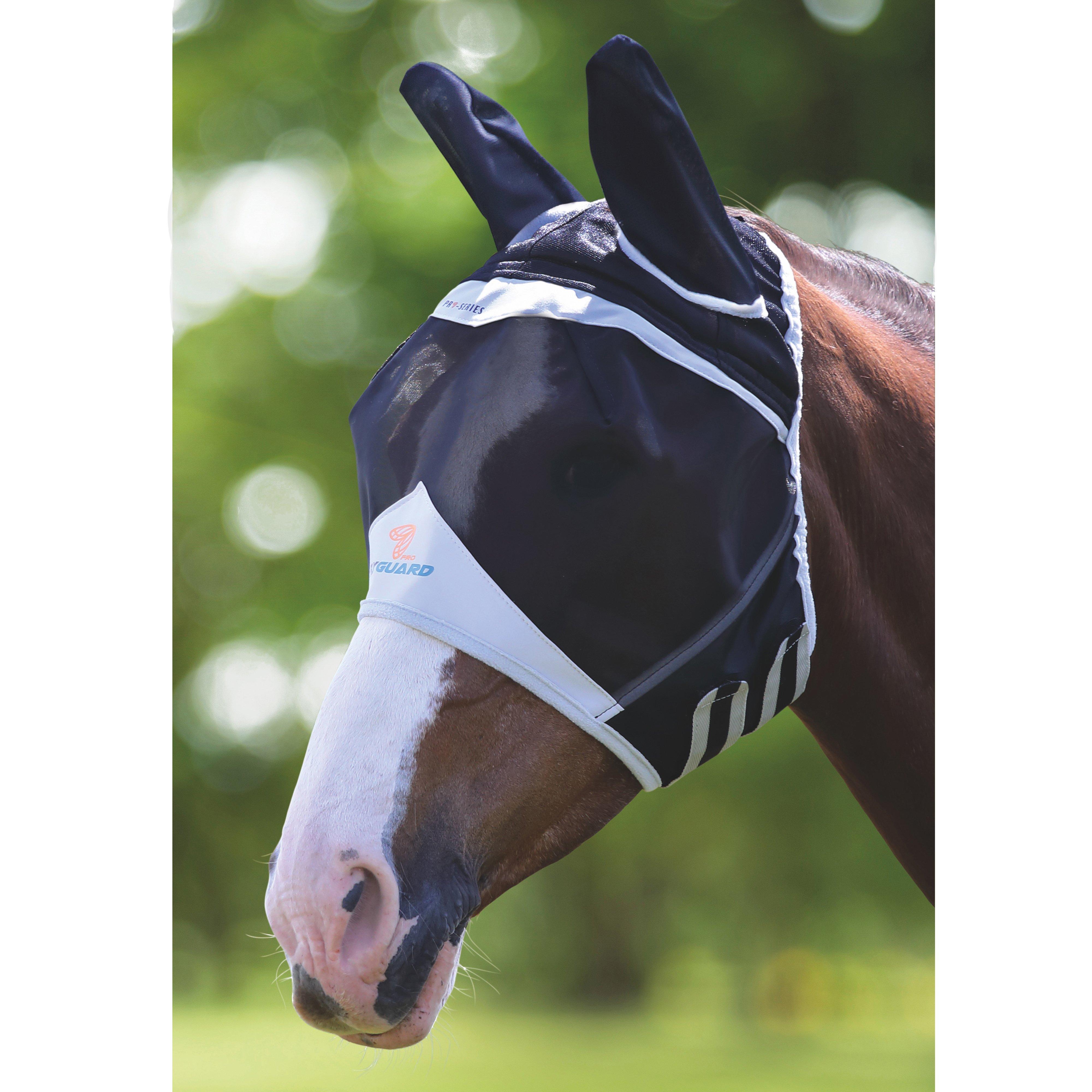 FlyGuard Pro Fine Mesh Fly Mask with Ears Black