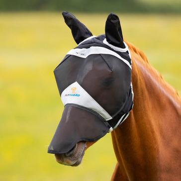Black Shires FlyGuard Pro Fine Mesh Fly Mask with Ears and Nose Black