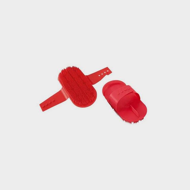 Red Shires Plastic Curry Comb Red image 1