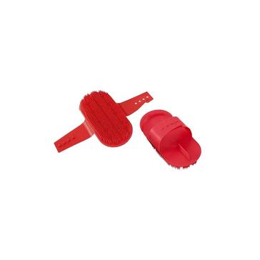 Red Shires Plastic Curry Comb Red