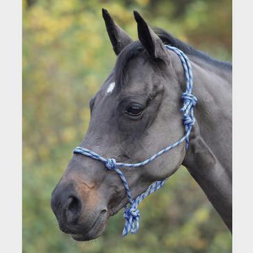 Blue Shires Adjustable Rope Halter Navy/White