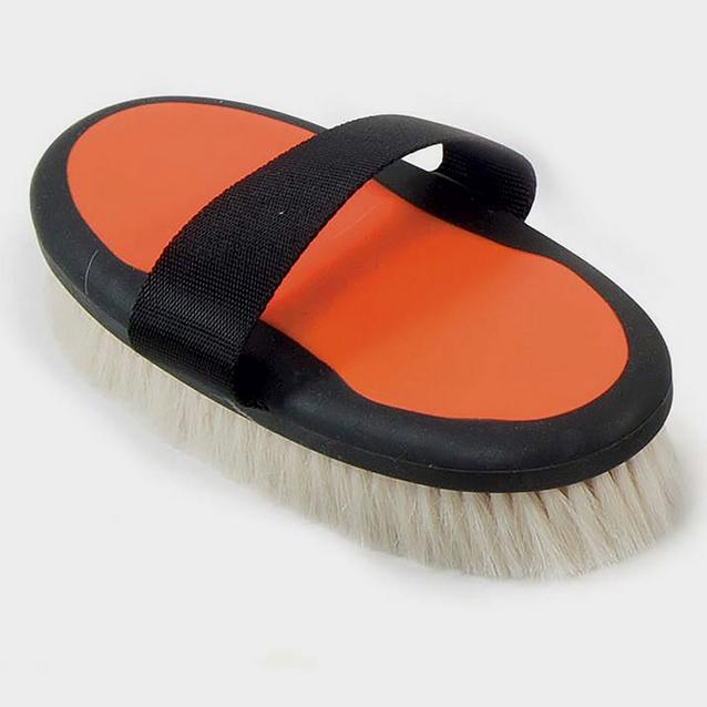 Orange Shires Ezi-Groom Body Brush with Goat Hair Orange image 1