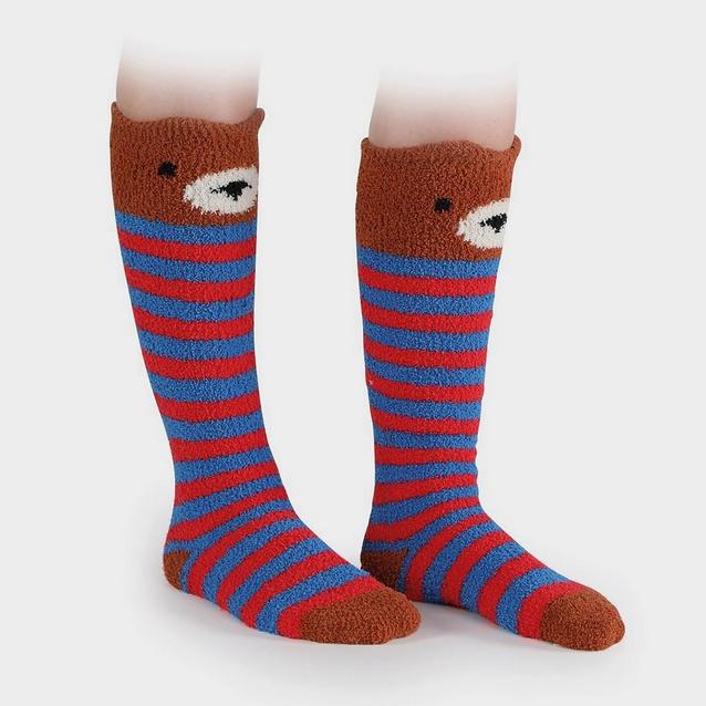 Red Shires Adult Fluffy Socks Bear image 1