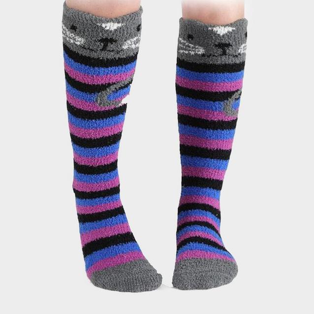Purple Shires Adult Fluffy Socks Cat image 1