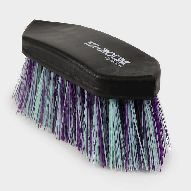 Purple Shires Ezi-Groom Shape Up Dandy Brush Purple/Green image 1