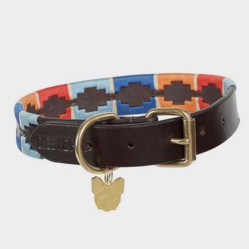 Multi Digby & Fox Drover Polo Dog Collar Turquoise/Red/Orange