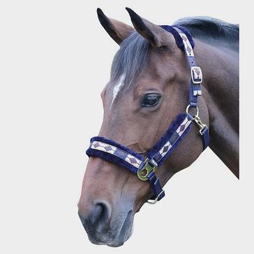 Blue Shires Polo Fleece Lined Headcollar Pink/Navy