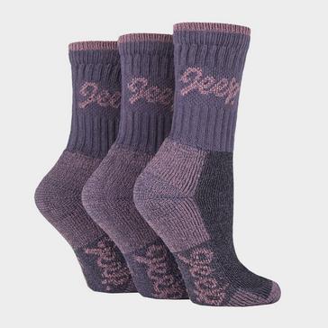 Purple Jeep Ladies Luxury Boot Socks 3 Pack Purple/Rose