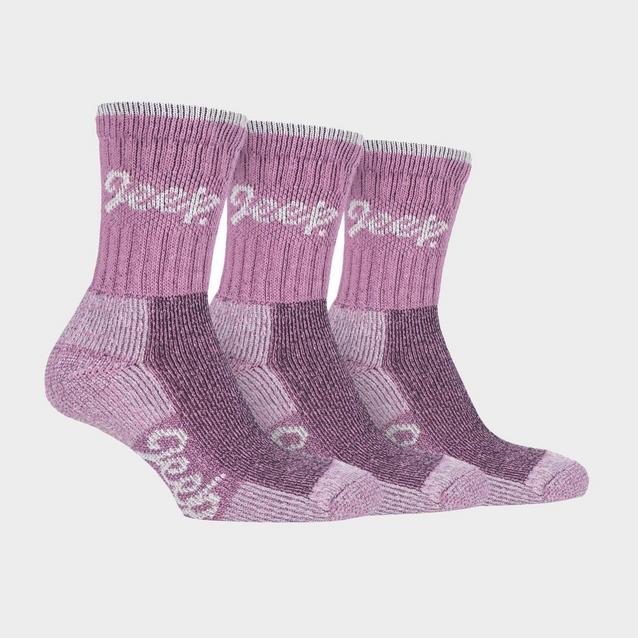 Pink Jeep Ladies Luxury Boot Socks 3 Pack Rose/Cream image 1