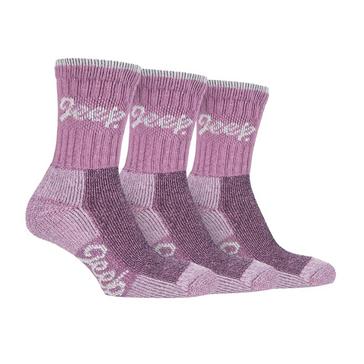 Pink Jeep Ladies Luxury Boot Socks 3 Pack Rose/Cream