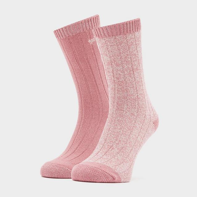 Pink Jeep Ladies Supersoft Boot Socks 2 Pack Rose image 1