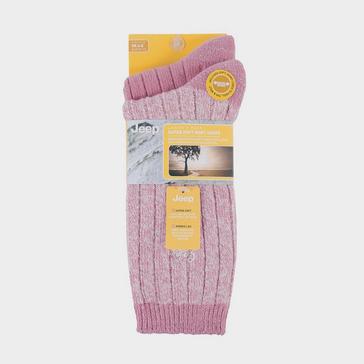 Pink Jeep Ladies Supersoft Boot Socks 2 Pack Rose