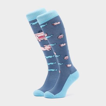 Blue Comodo Ladies Novelty Socks Little Pigs