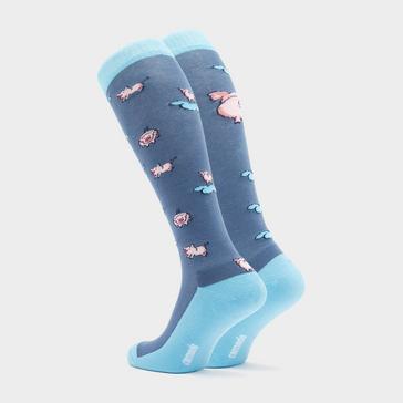 Blue Comodo Ladies Novelty Socks Little Pigs