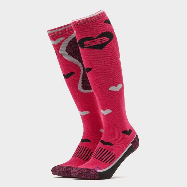 Pink Storm Bloc Womens Patterdale Long Socks Cerise/Black image 1