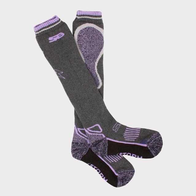 Grey Storm Bloc Ladies Calderbeck Socks Grey/Purple image 1