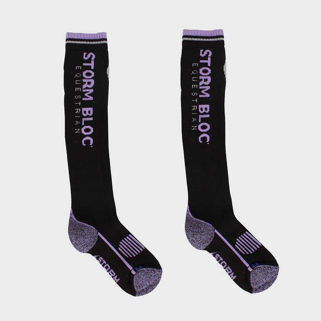  Storm Bloc Ladies Patterdale Logo Socks Black/Purple image 1