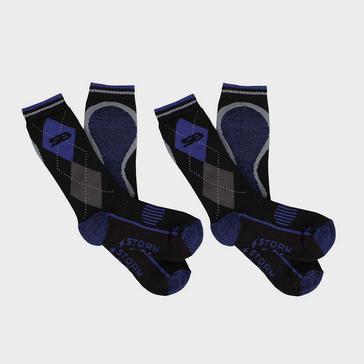 Black Storm Bloc Mens Hayesmere Short Socks 2 Pack Black/Blue