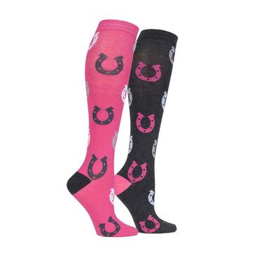 Pink Storm Bloc StormBloc® Equestrian Kids Horseshoe Socks 2 Pack Cerise