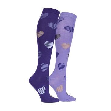 Purple Storm Bloc StormBloc® Equestrian Kids Hearts Socks 2 Pack Purple